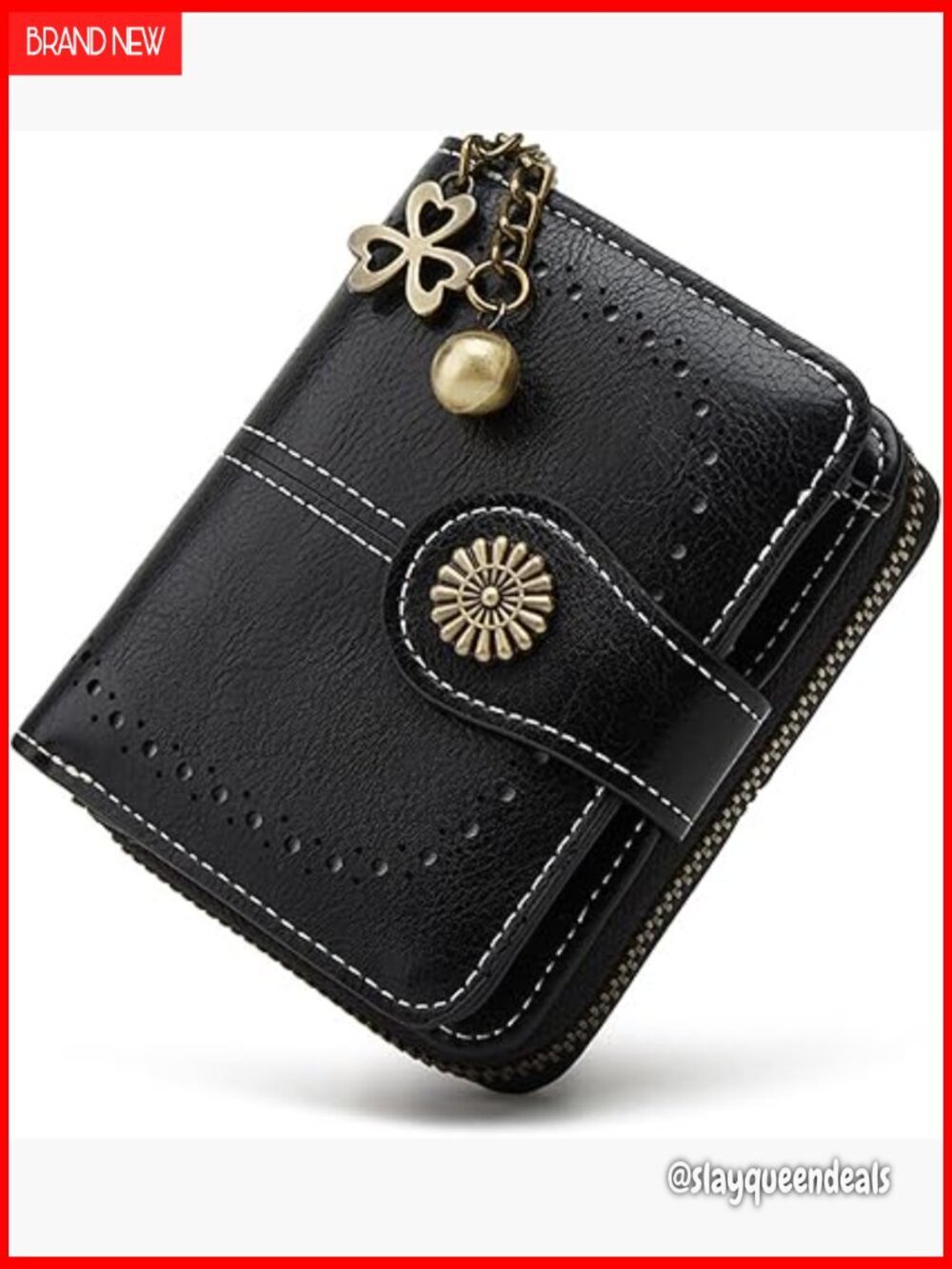 Compact Leather Bifold Wallet with RFID Blocking and Zipper Coin Pocket